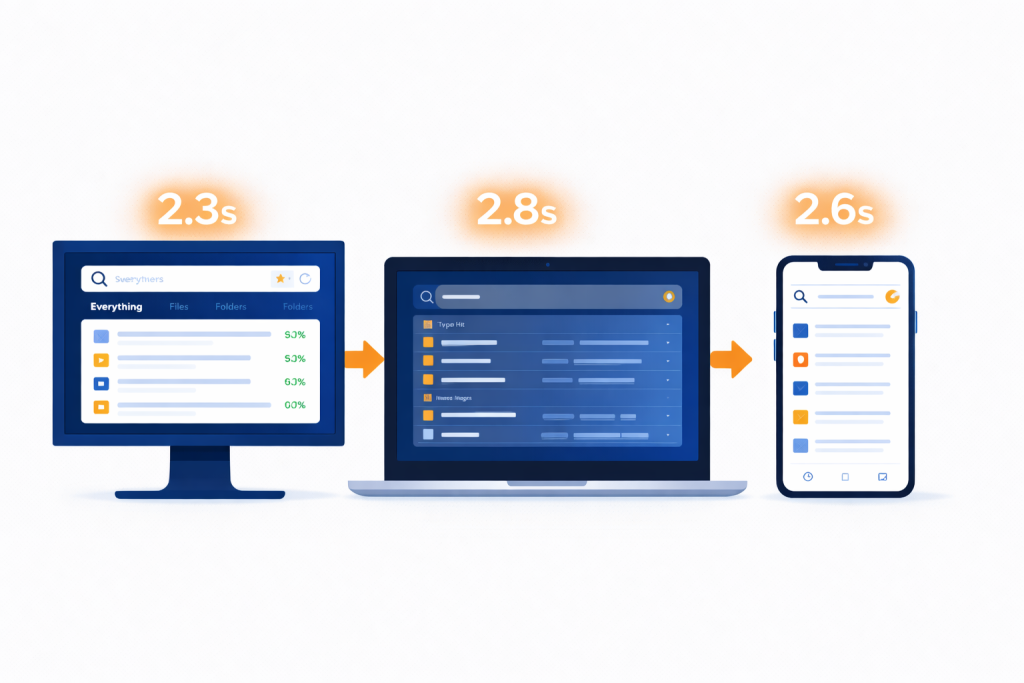 Perbandingan alat Smart Search terbaik di tiga platform: Everything 
di Windows, Spotlight di macOS, dan Google Drive Search untuk 
pencarian dokumen instan lintas perangkat
