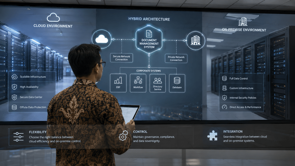Perbandingan cloud, on-premise, dan hybrid untuk DMS