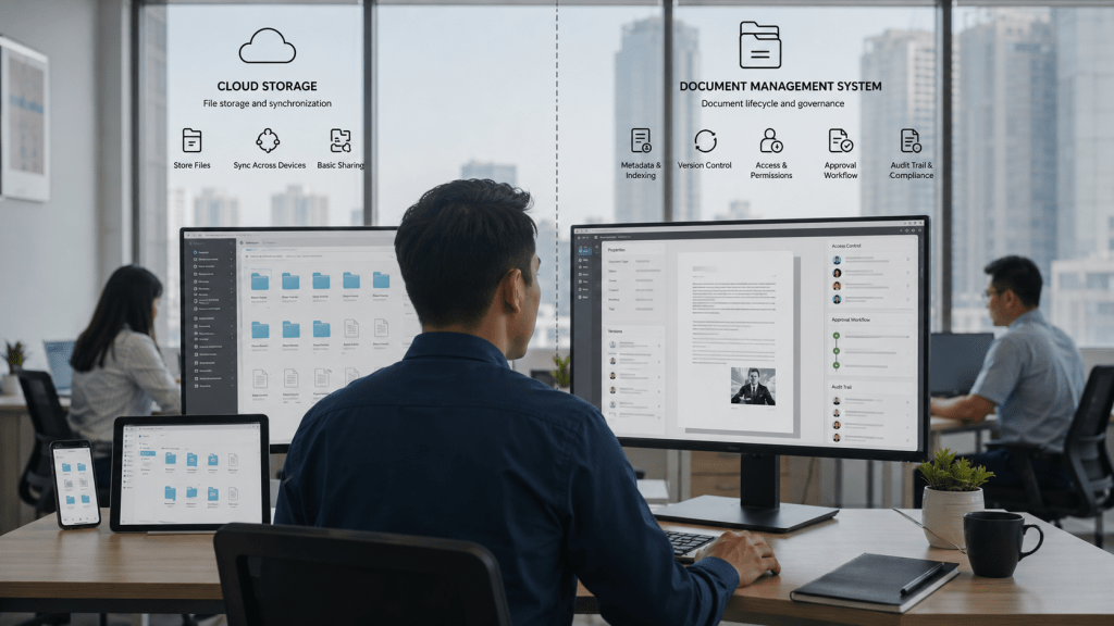 Perbedaan cloud storage dan document management system